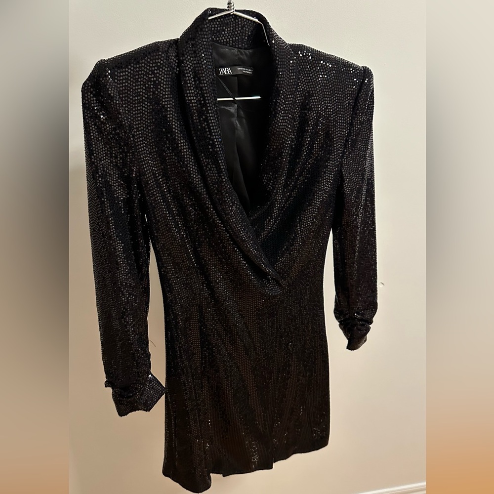 Zara sequin blazer dress